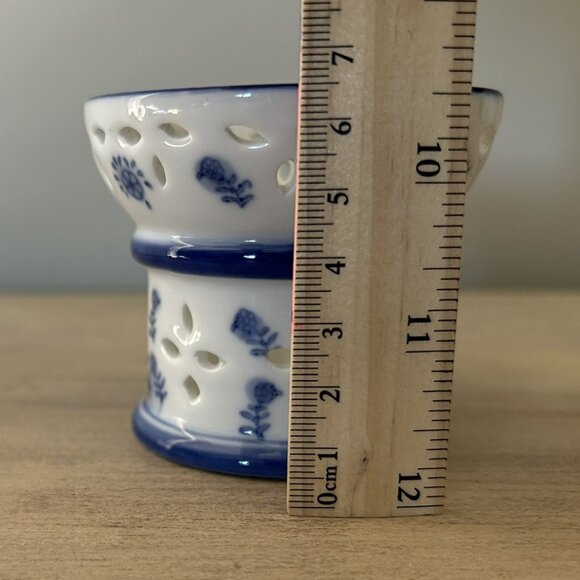 Delft Blue Tea Light Candle Holder, Table Centerpiece, Delft Windmill, Cottage - Picture 5 of 6